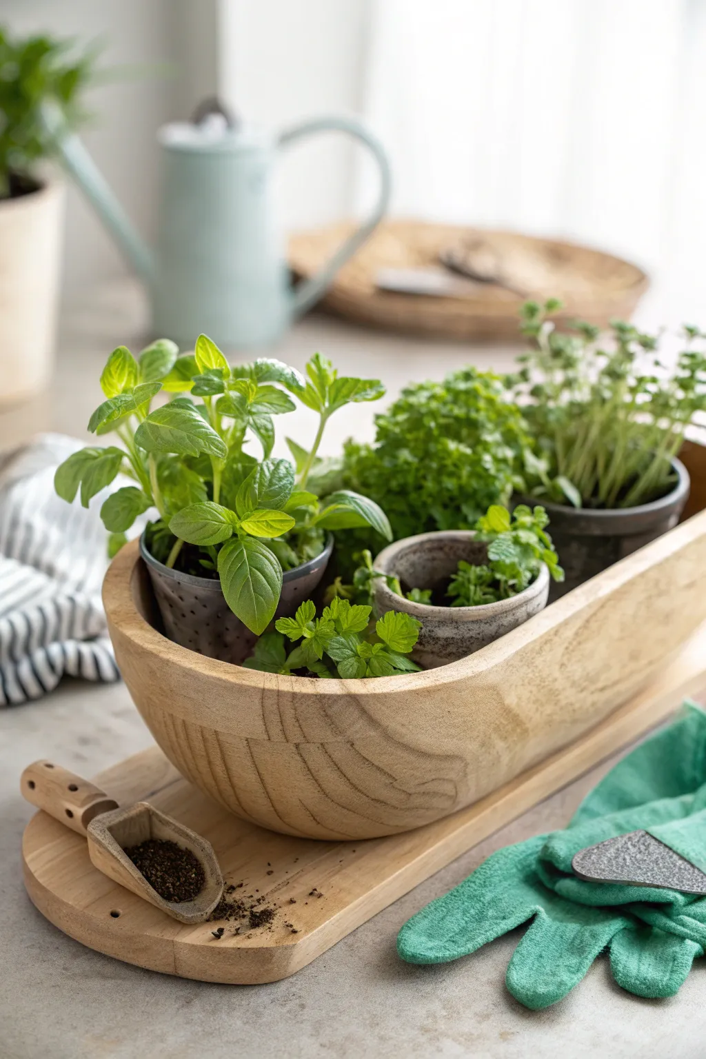 Grow your own herbs in style with a mini garden that's as fragrant as it is functional.