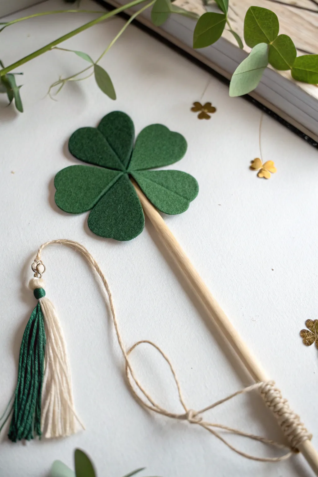 Magical simplicity: A clover wand to cast good luck spells.