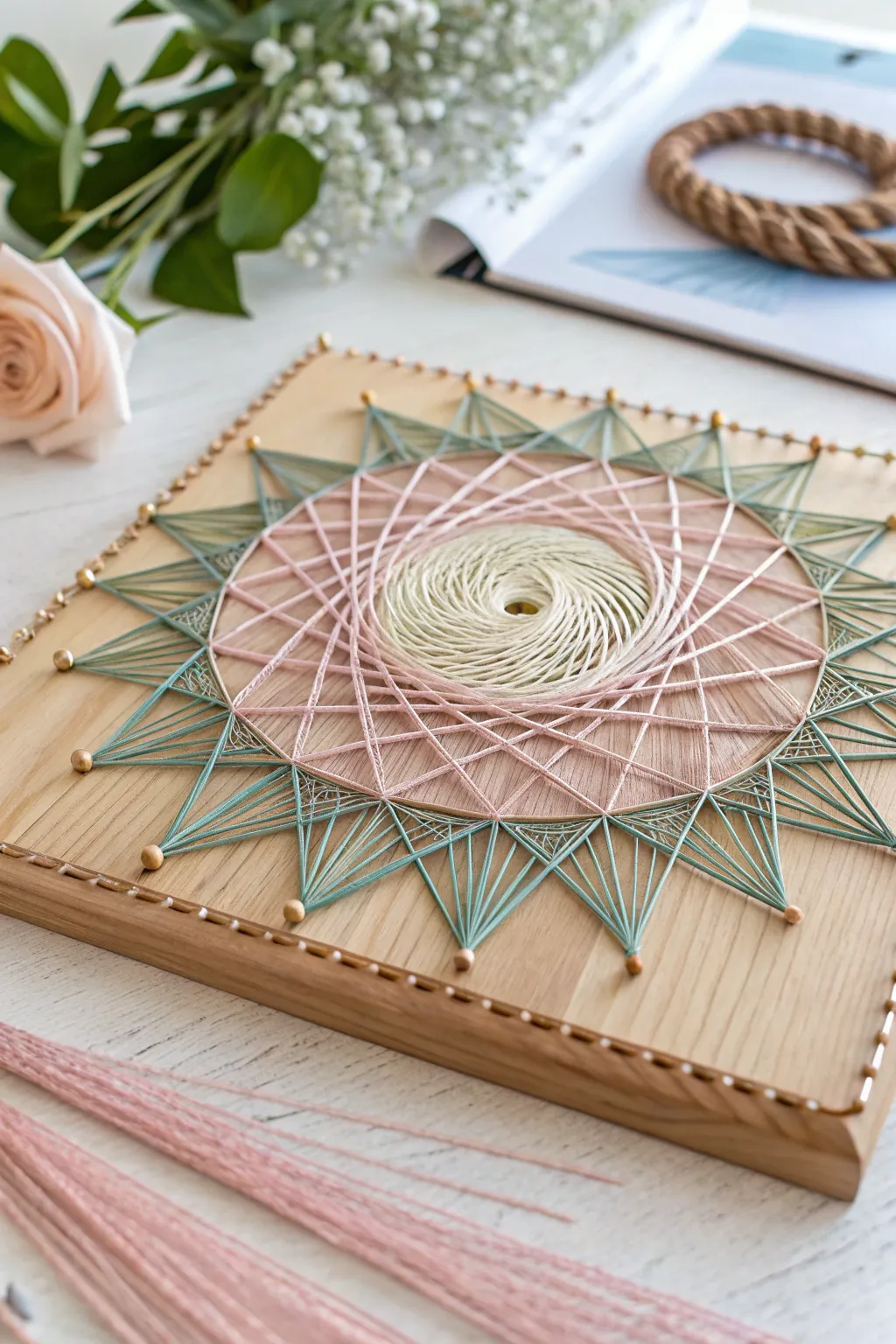Transform your space with captivating string art illusions that celebrate simplicity and craftsmanship.