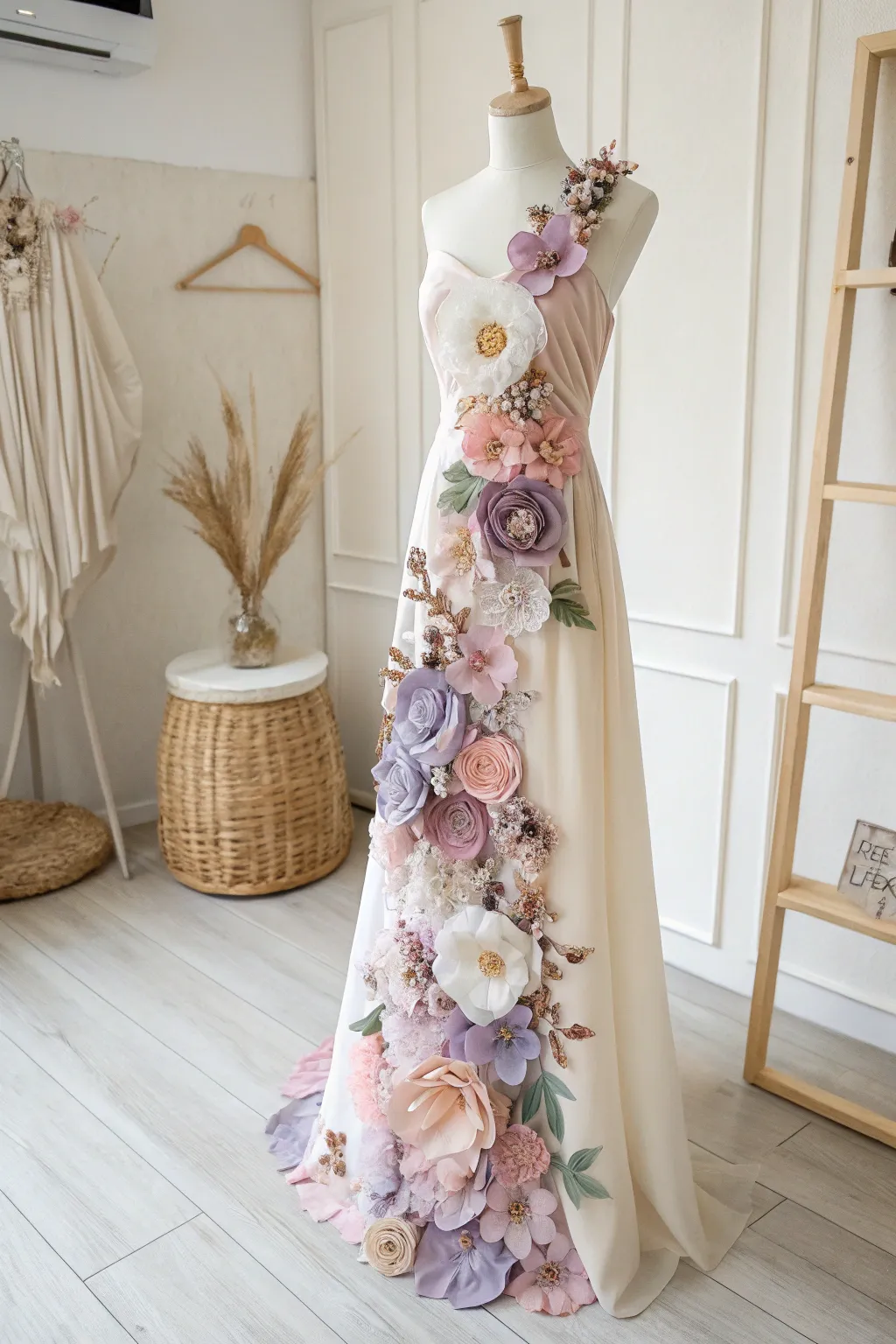 Embrace the summer with a Floral Fantasy dress that beautifully blends craftsmanship and nature.