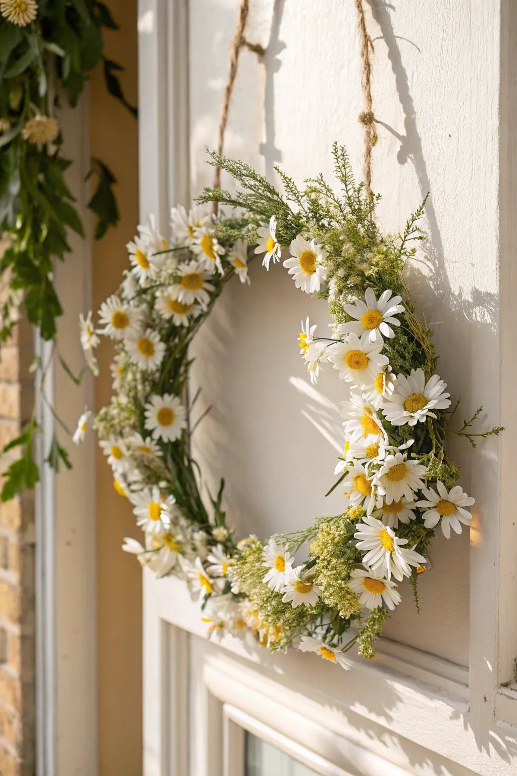 Embrace the elegance of simplicity with this charming daisy wreath. Perfect for adding a touch of summer beauty to your space!