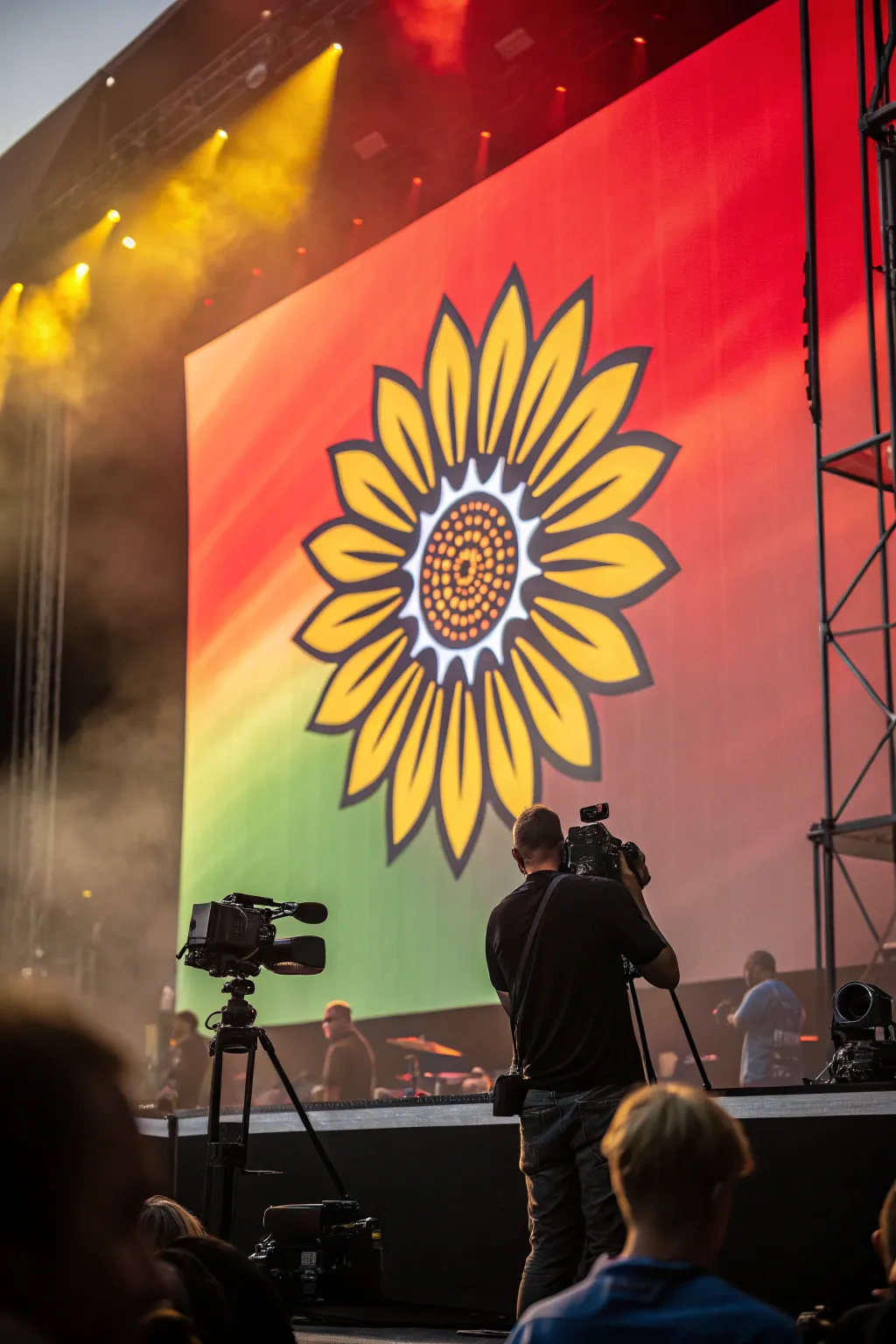 Vibrant and eye-catching sunflower logo with gradient colors.
