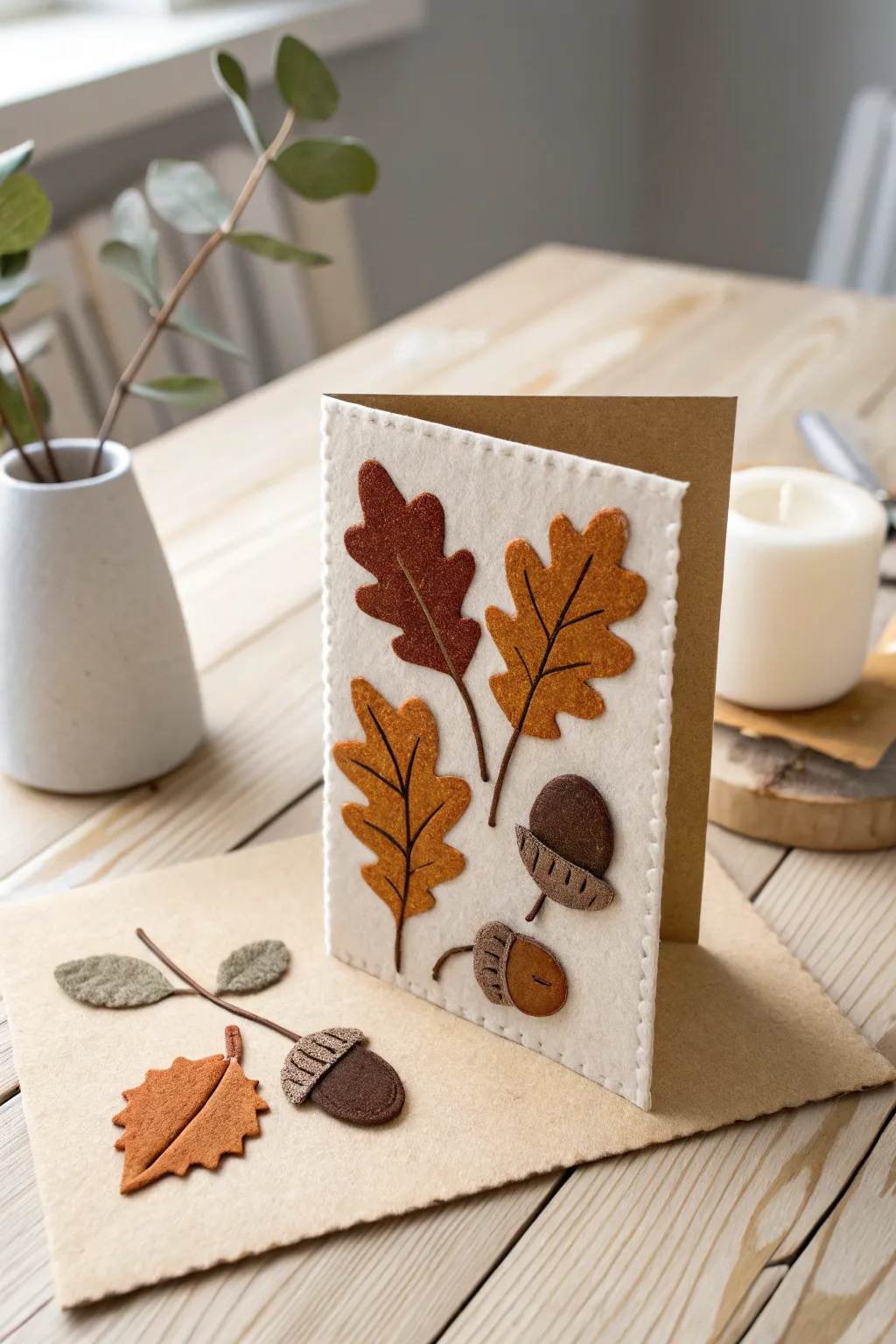 Craft Thanksgiving warmth with felt and fabric - a simple, heartfelt touch for your holiday greetings.