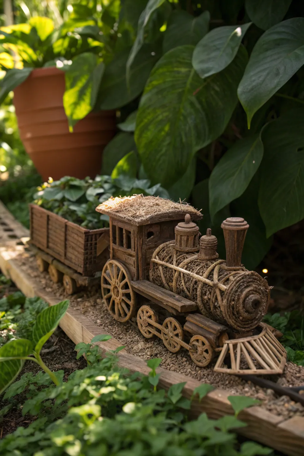 Craft your own nature-inspired train and let your garden become a whimsical railway station!