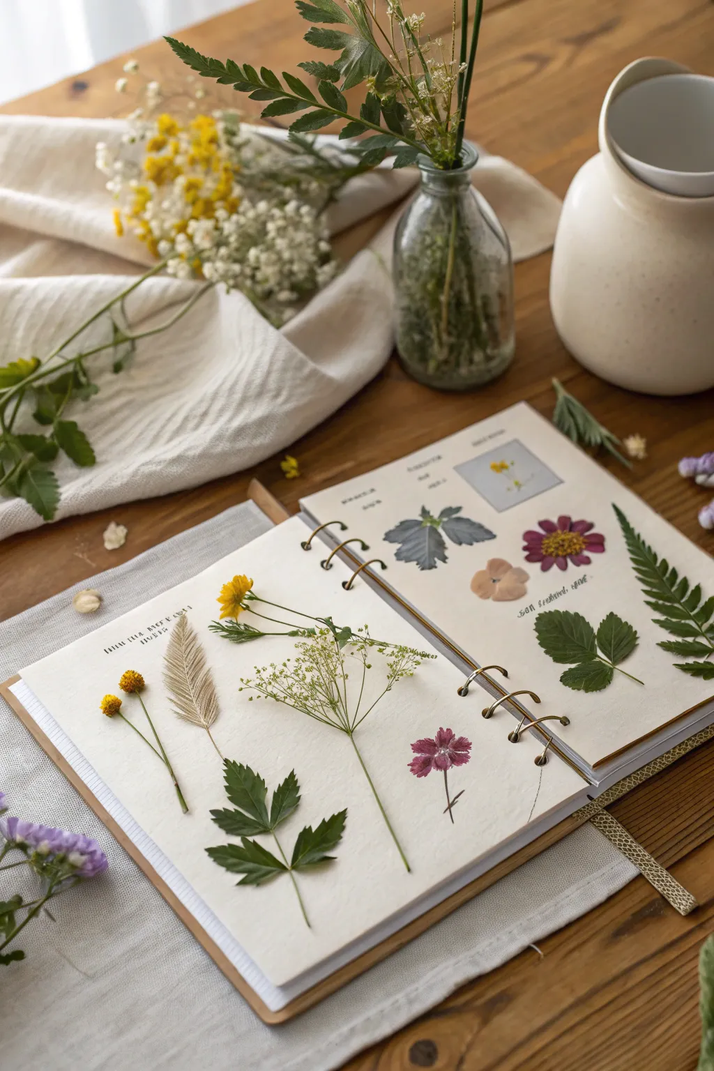 Capture nature's journey in your travel scrapbook with pressed flowers. 🌸✨