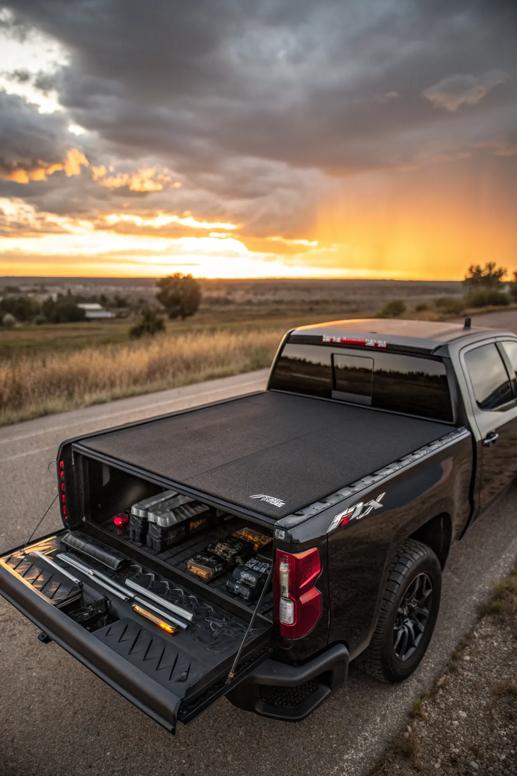 Elevate your truck's style and functionality with a sleek tonneau cover. #TruckLife #OrganizedAdventure