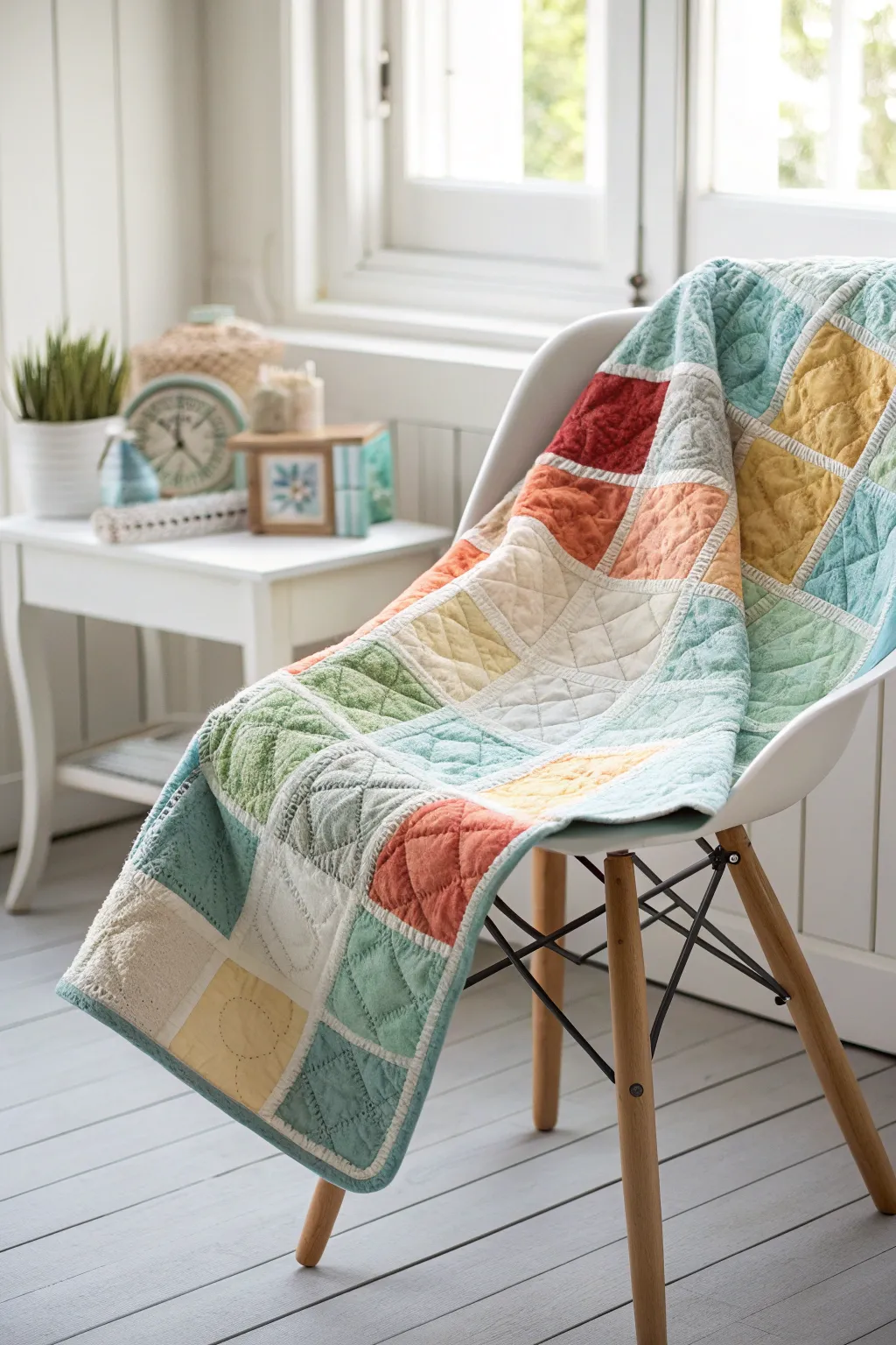 Embrace every season with a touch of handcrafted warmth. 🍂🌿🌞❄️ #SeasonalQuilt #MinimalistBoho