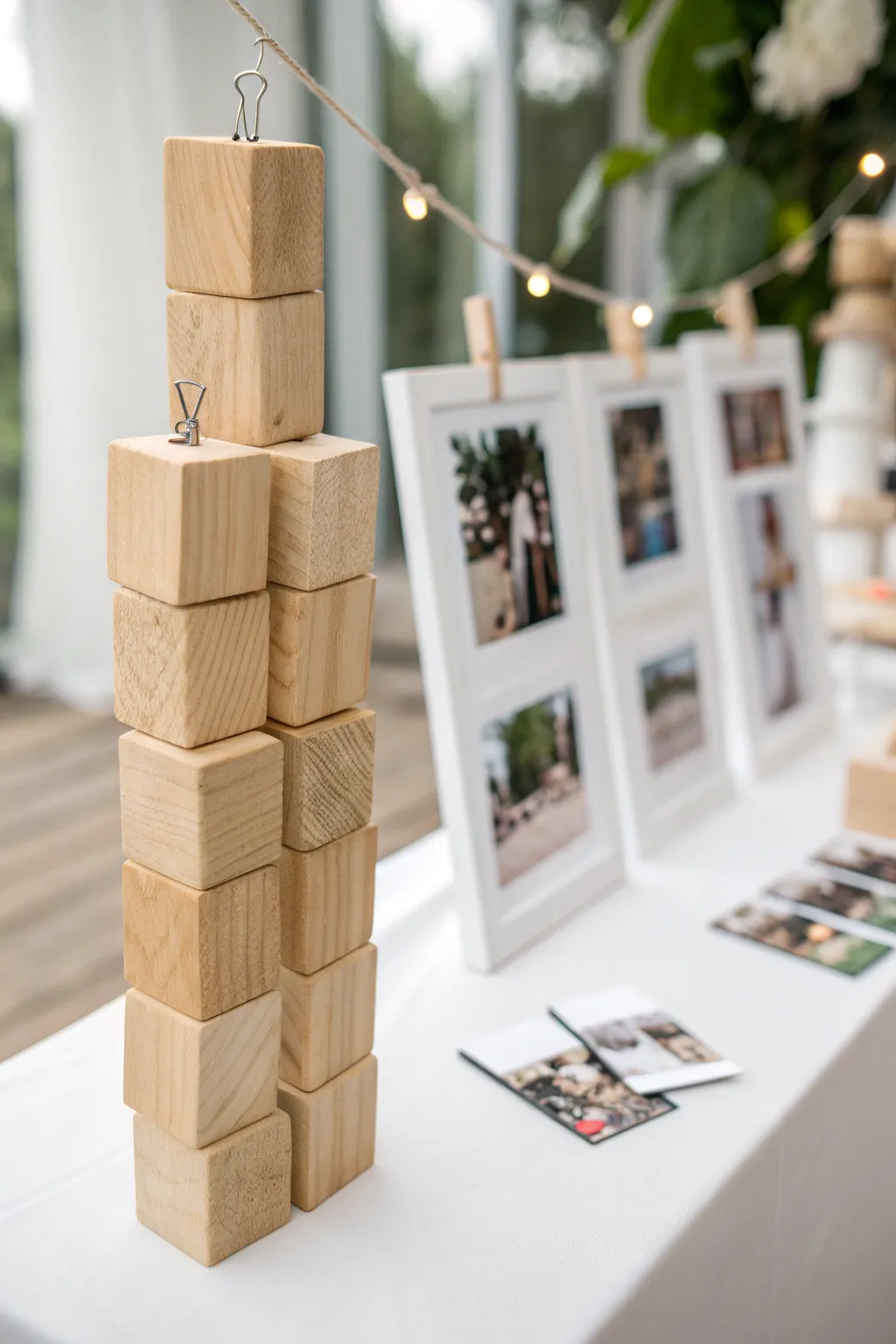Elevate your memories: A minimalist photo display with Scandinavian charm.