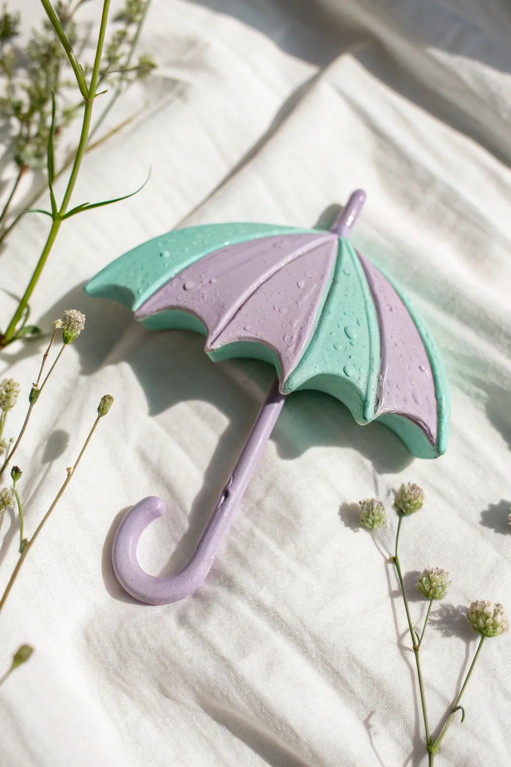 Add a touch of whimsy to your fridge with these charming clay umbrella magnets.