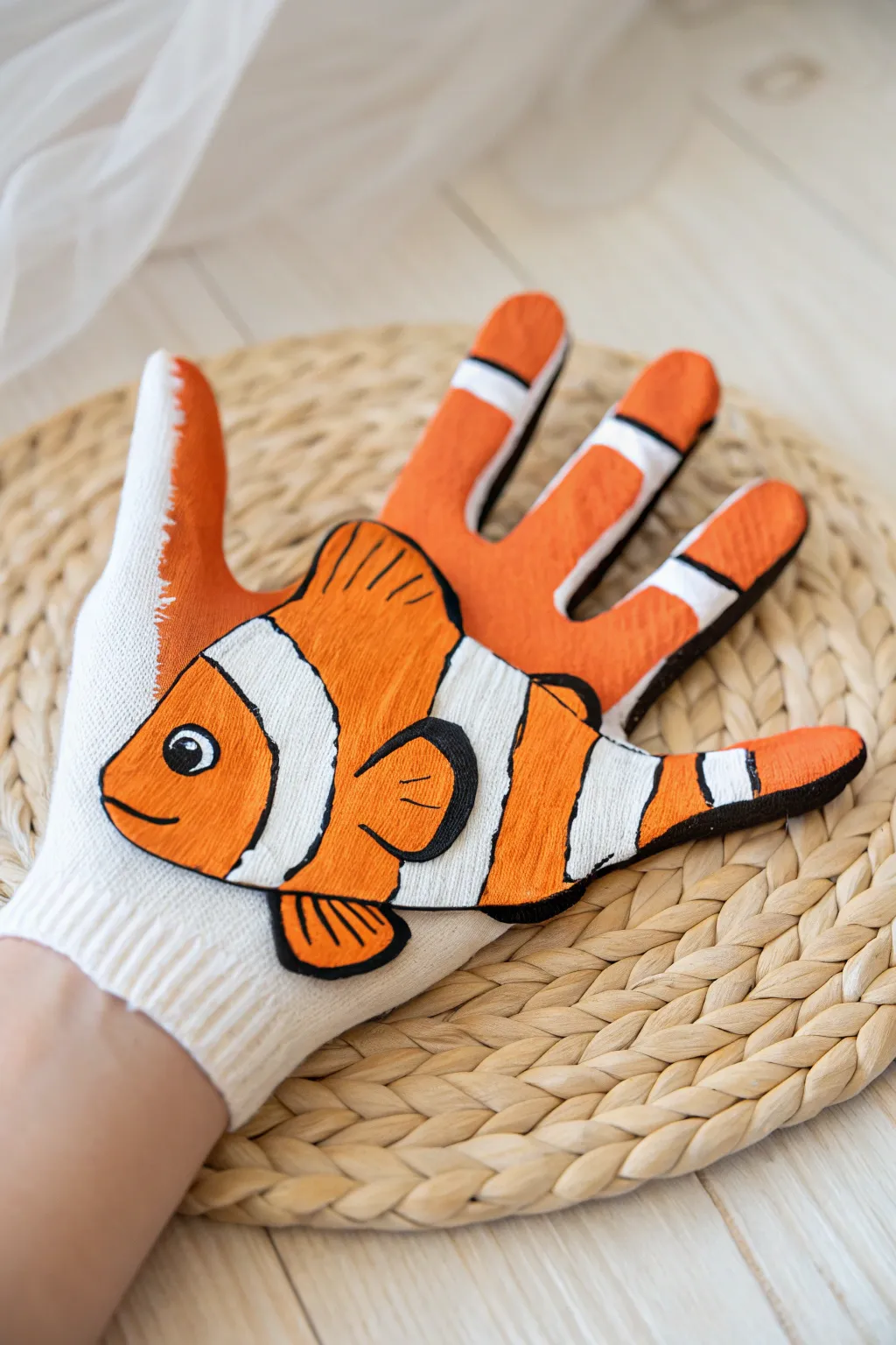 Dive into creativity with this charming handprint clownfish - a perfect blend of fun and craftsmanship!