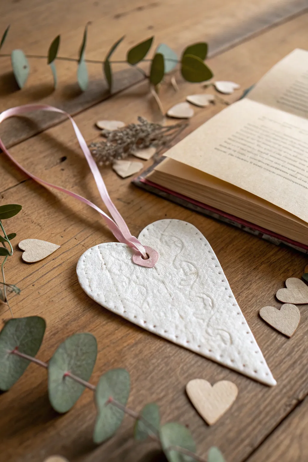 Crafted with love: A minimalist heart bookmark to add warmth to every page.