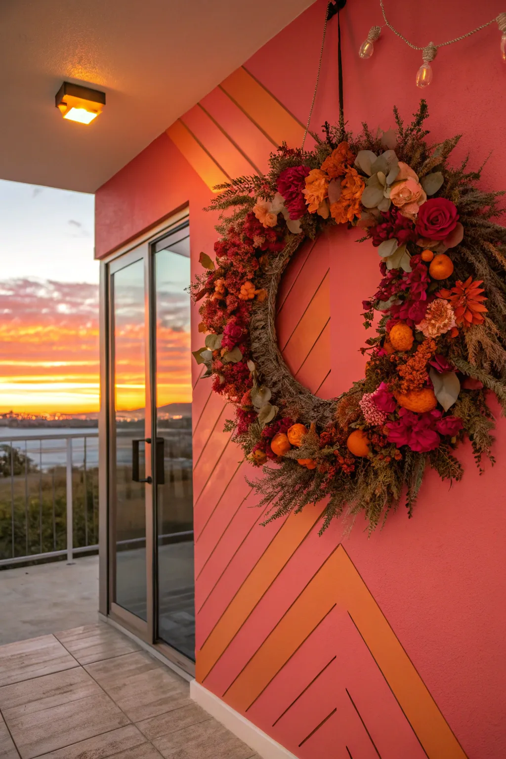 Sunset tones create a bold and dramatic statement for Valentine's.