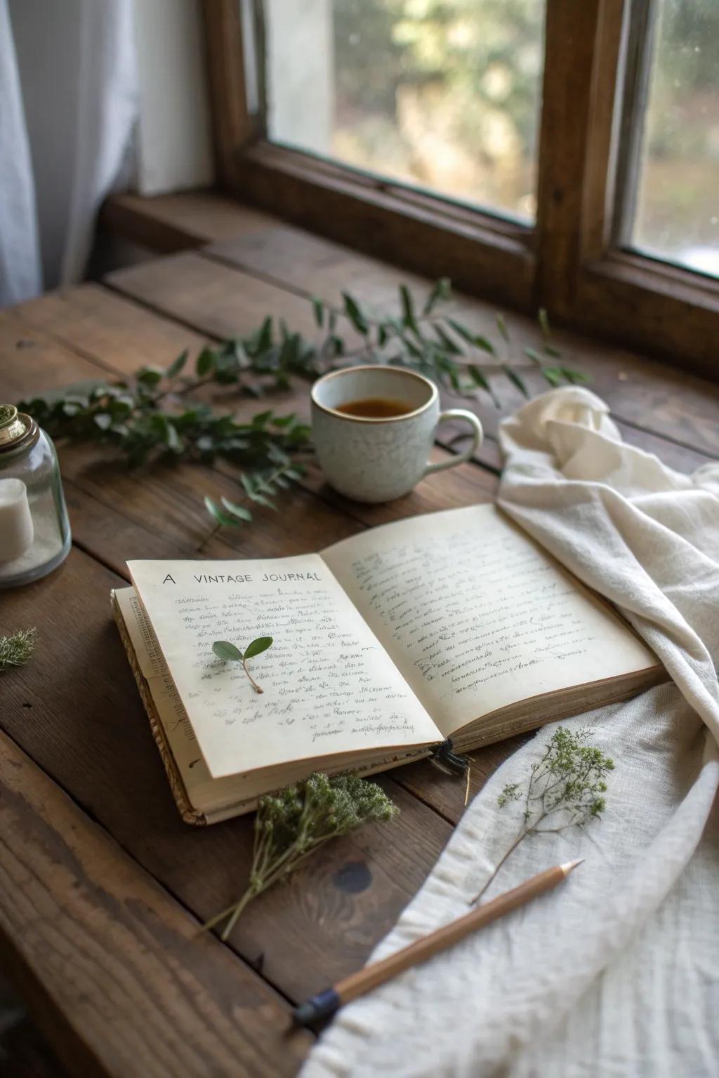 Capture the beauty of each day with mindful haikus in your vintage journal. #MindfulWriting #ScandiBoho