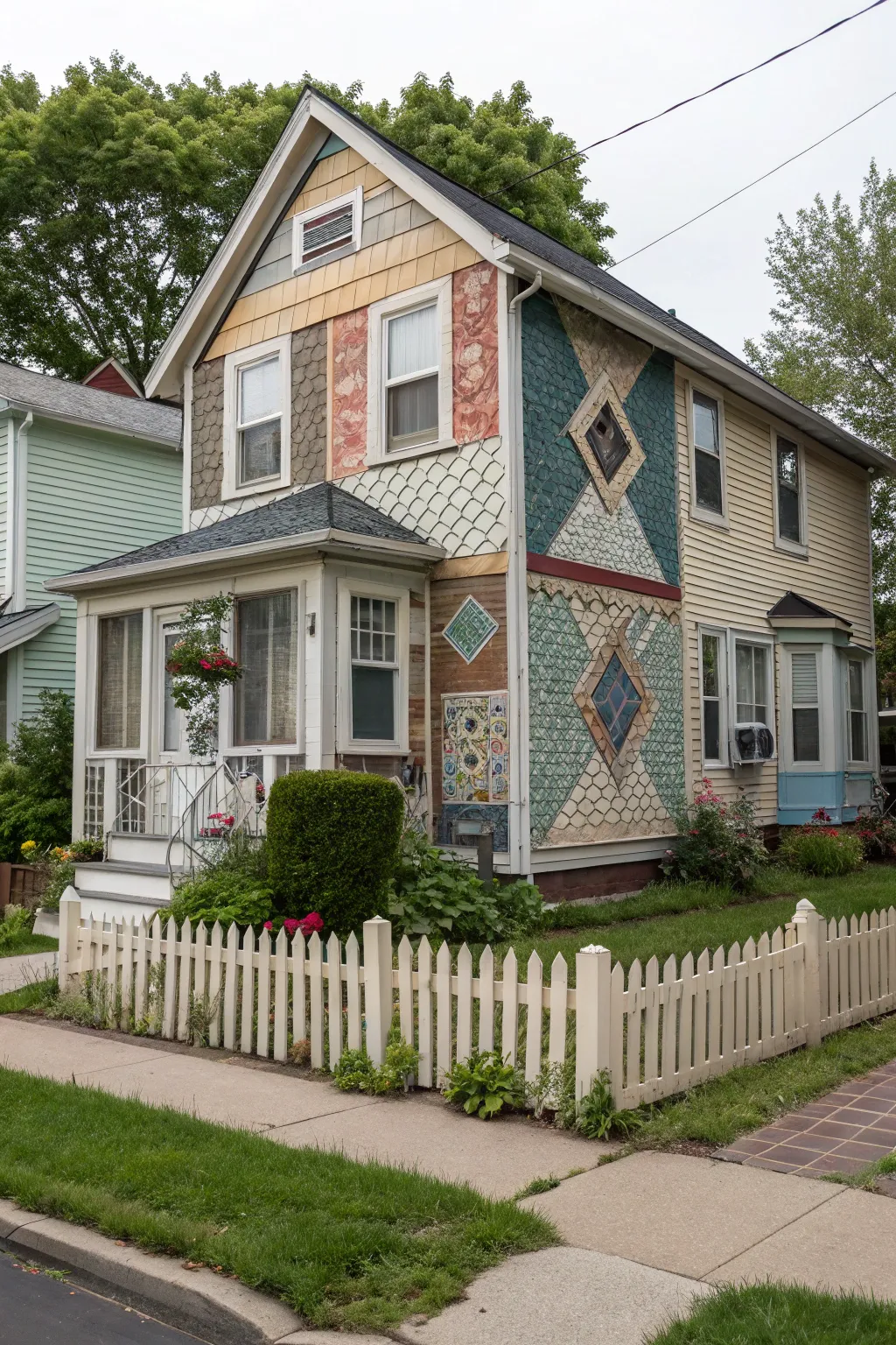 Eclectic siding styles express creativity.