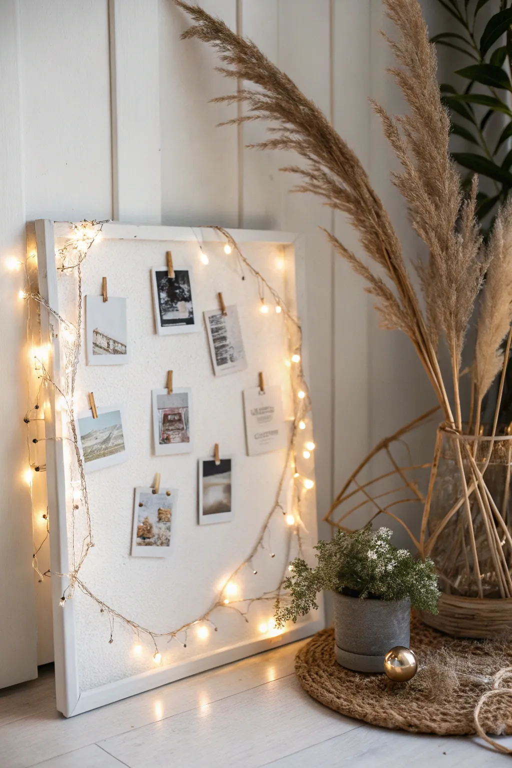Illuminate your dreams with a touch of magic—craft your vision board with fairy lights for a serene and inspiring atmosphere.