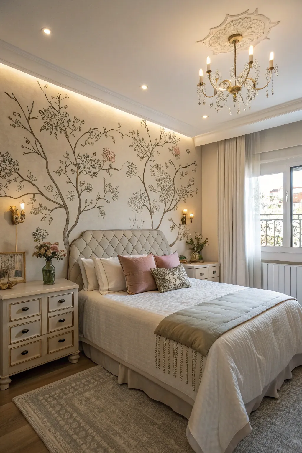 Enhance your bedroom with timeless floral decals.