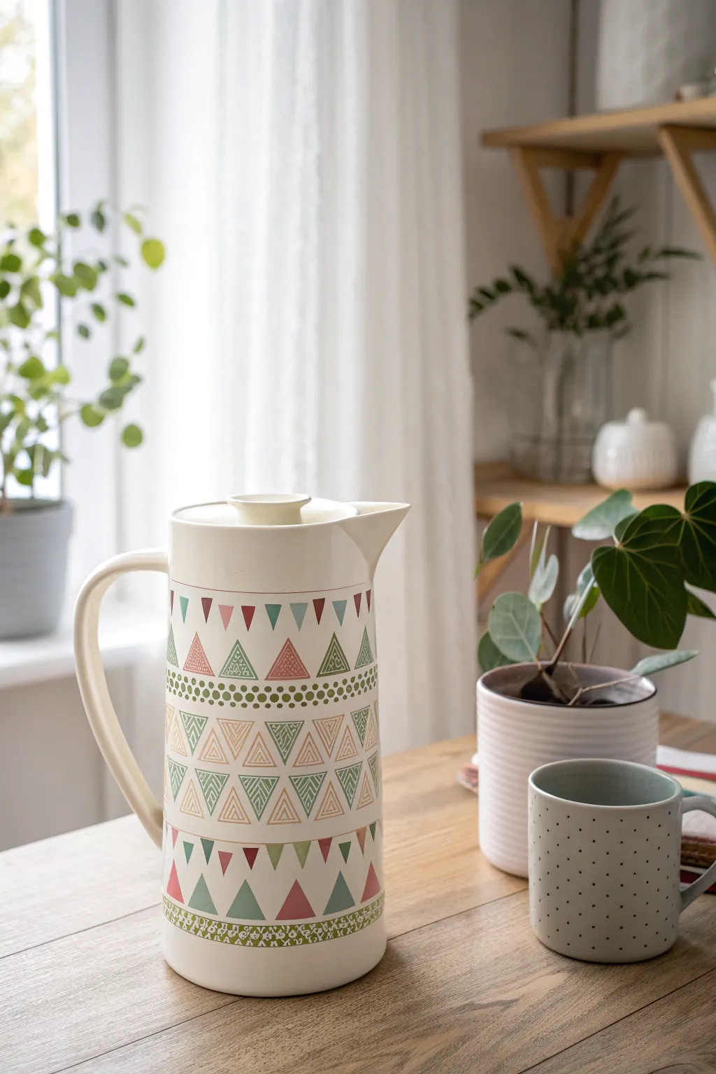 Transform your space with this chic geometric washi tape water jug—where minimalism meets modern creativity.