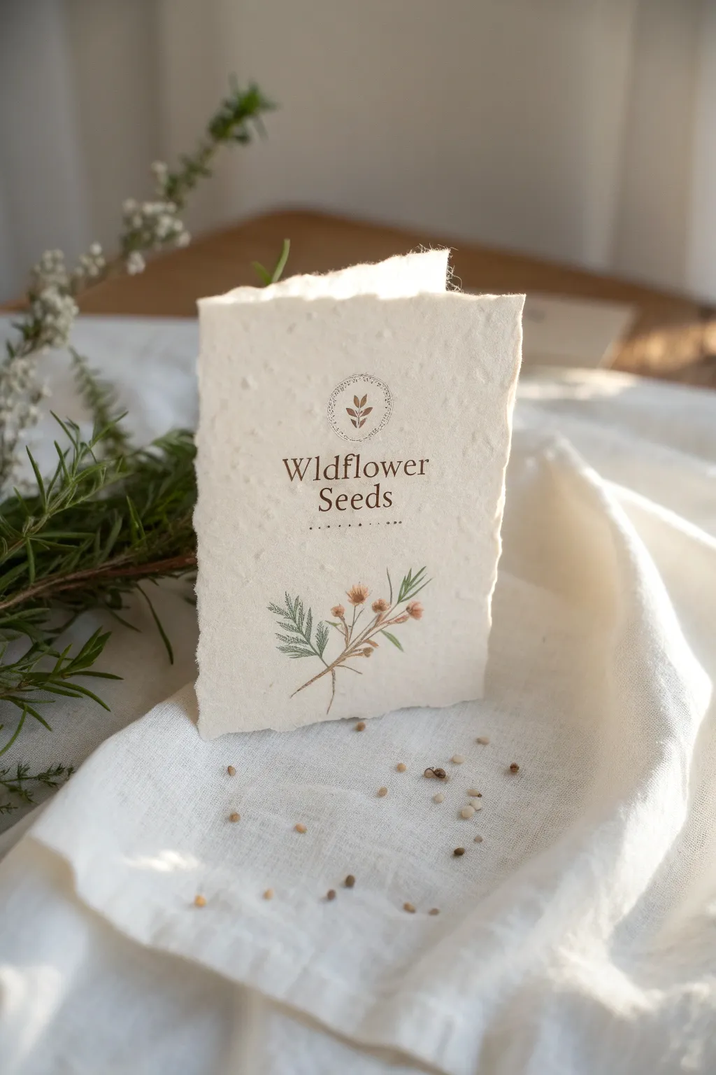 Celebrate love sustainably with elegant seed-embedded invitations.