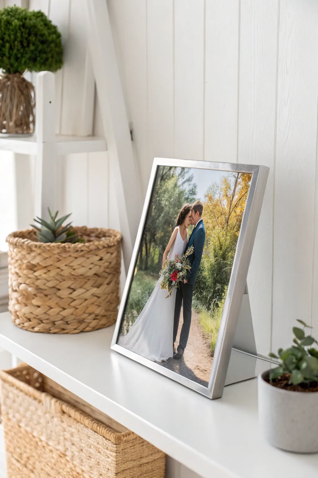 Capture their special day in stunning detail with a modern metal photo print.