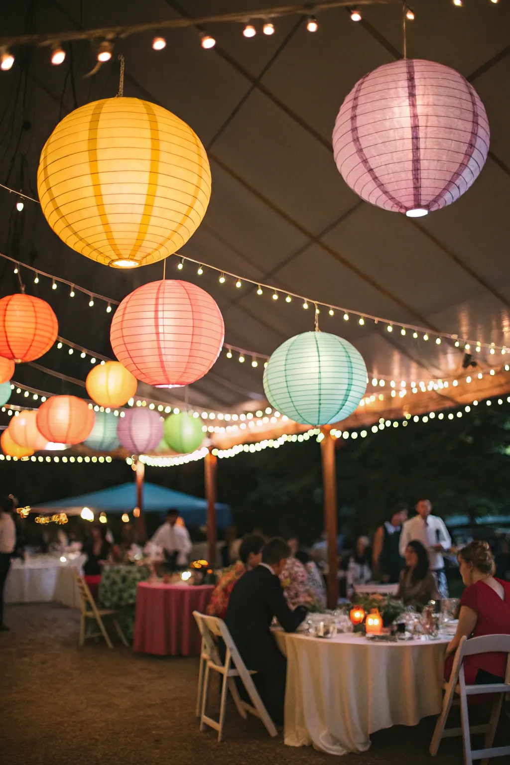 Colorful lanterns add vibrancy and charm to the celebration.