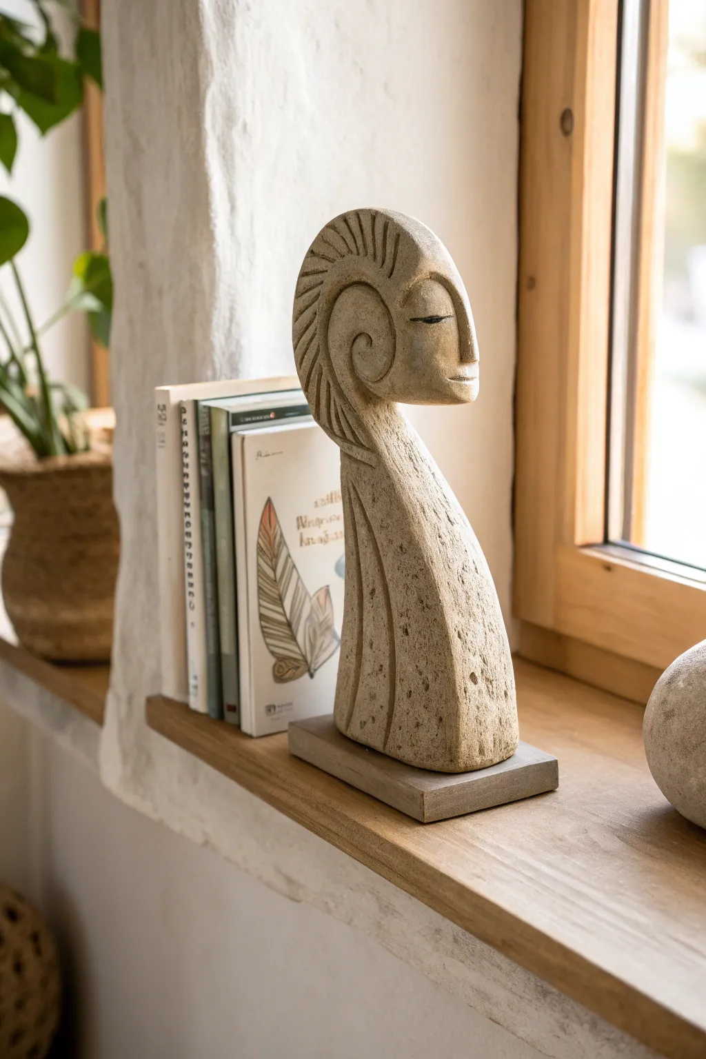 Elevate your bookshelf with these artful clay bookends – where minimalism meets boho charm.