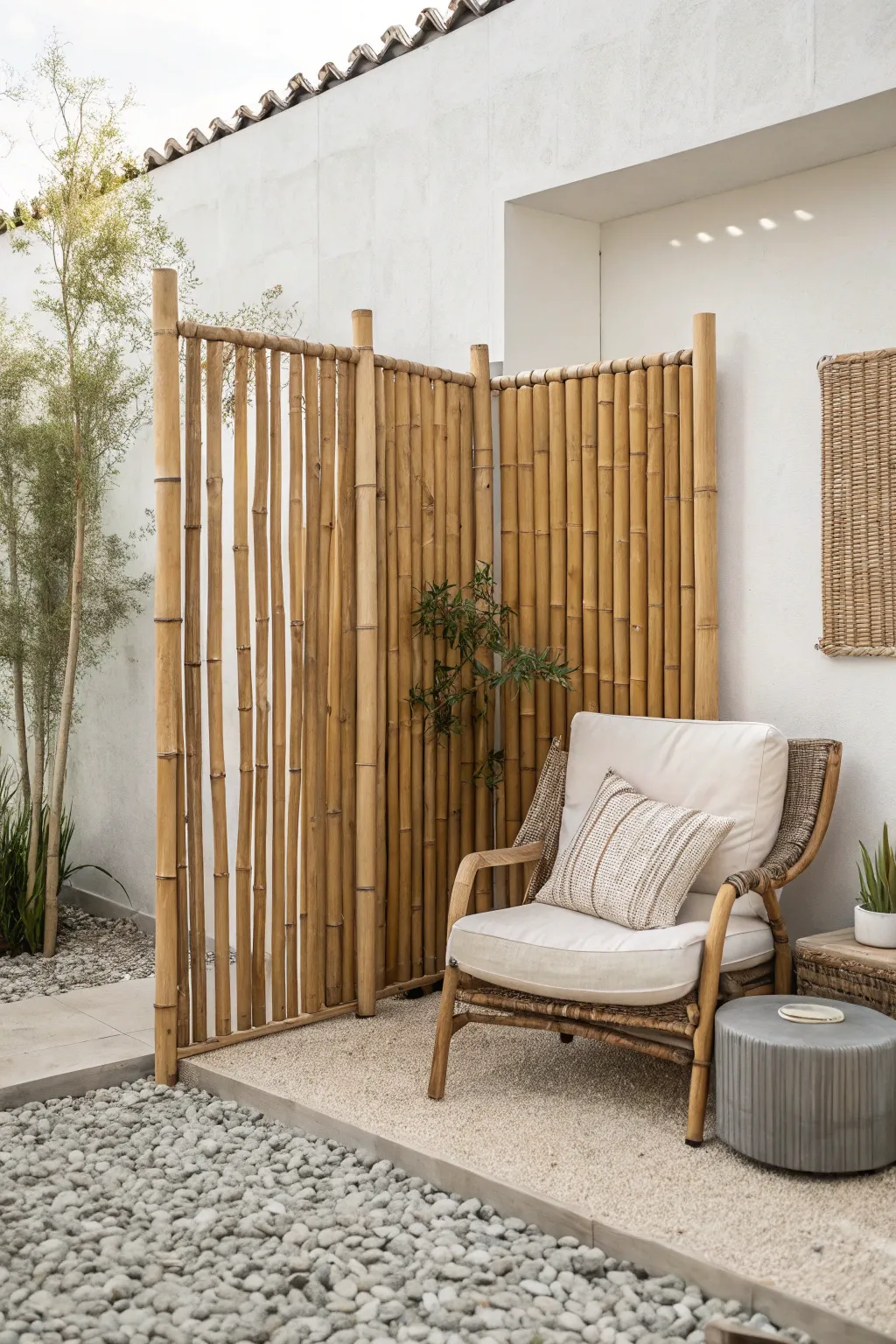 Create your serene outdoor escape with the elegance of a bamboo privacy screen.