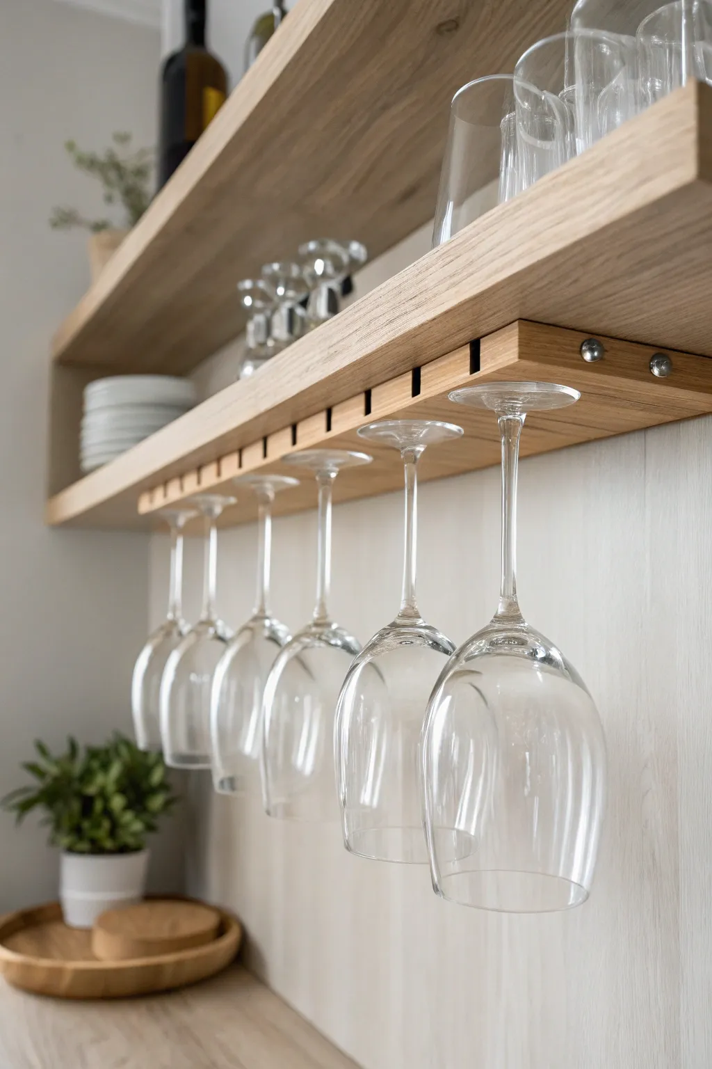 Elevate your wine storage with this chic magnetic glass holder, blending modern magic with minimalist elegance.