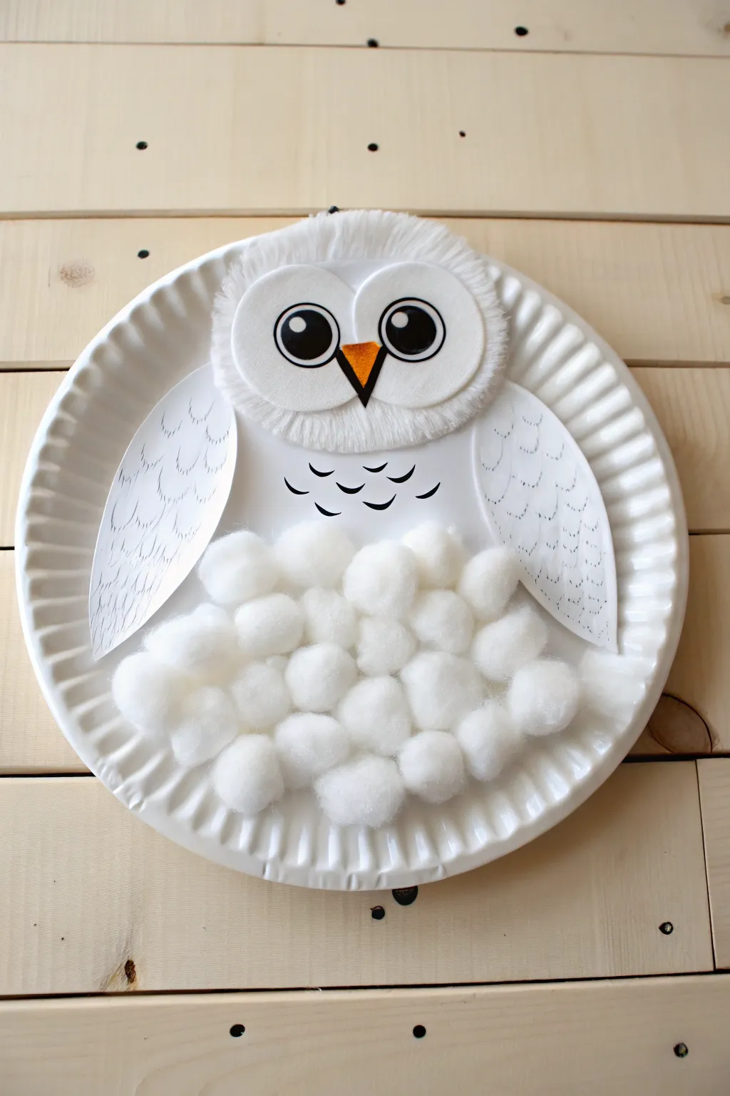 Discover the joy of creating with this charming snowy owl craft, where simplicity meets creativity in every fluffy detail.