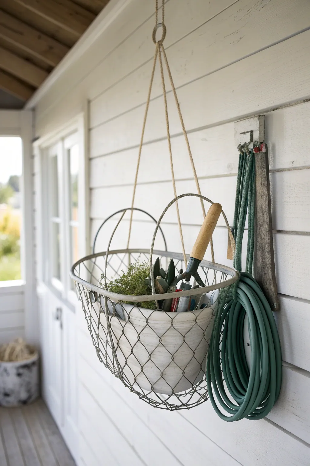 Simplify your gardening routine with a chic wire basket organizer—where style meets functionality!