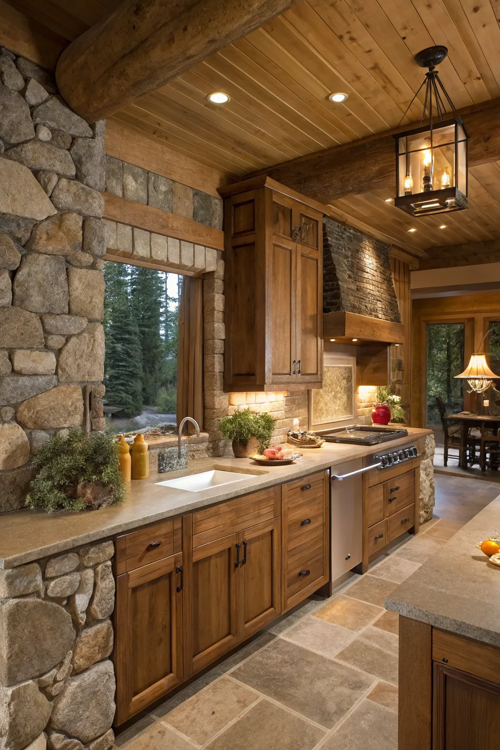 Natural materials create a serene and grounded environment.