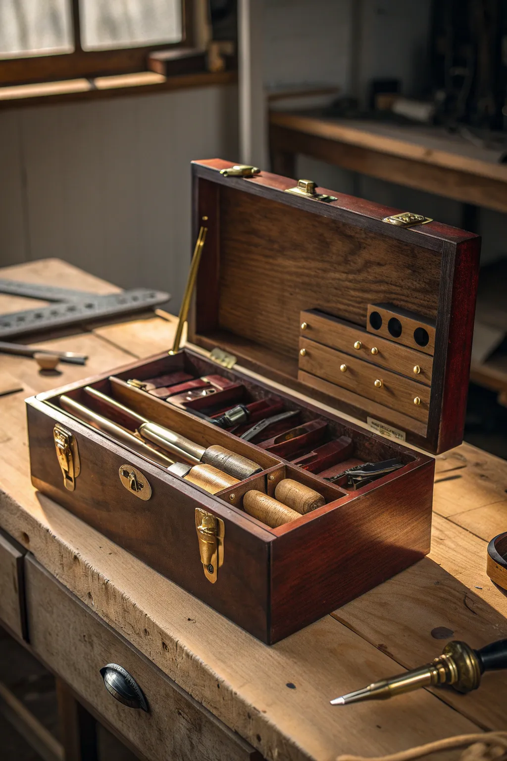 Transform your workspace with a bespoke vintage toolbox makeover.