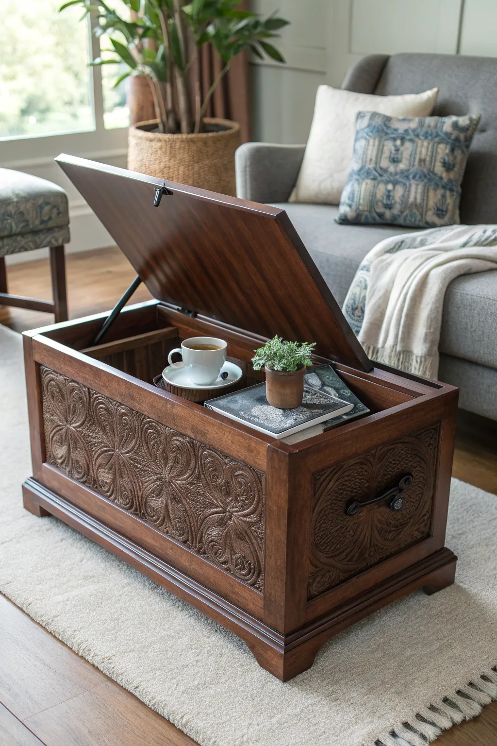 Elegance meets functionality: Discover the perfect blend of style and storage with our multi-function ottoman.