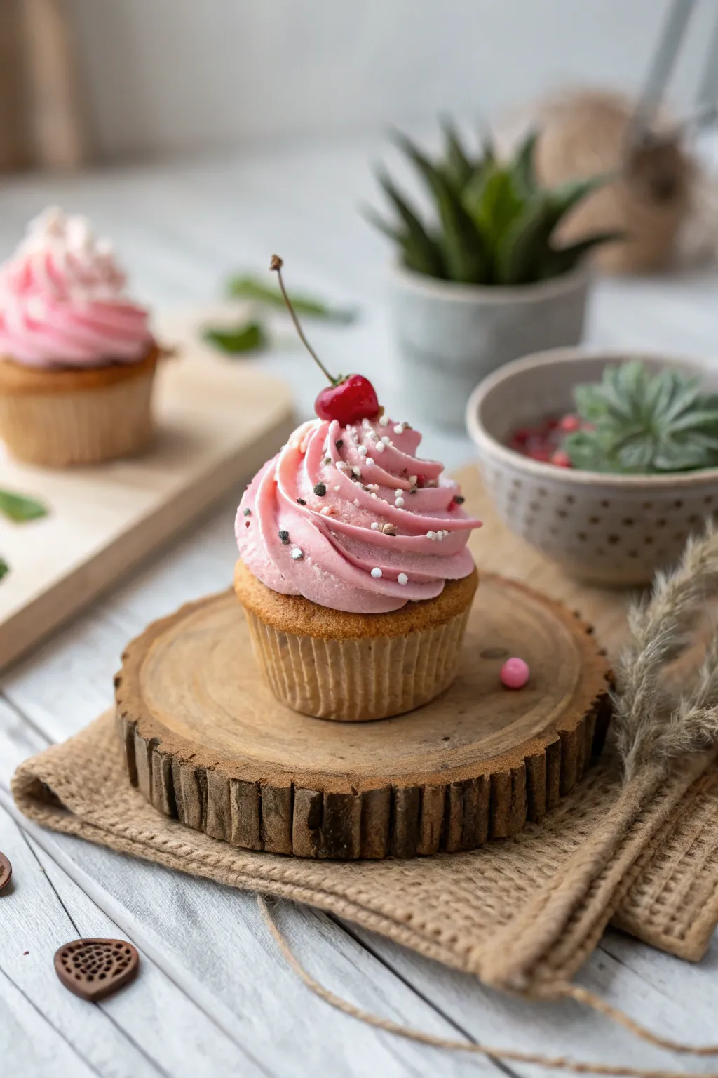 Delight in the charm of tiny treats! This handcrafted clay cupcake is a sweet addition to any minimalist decor.