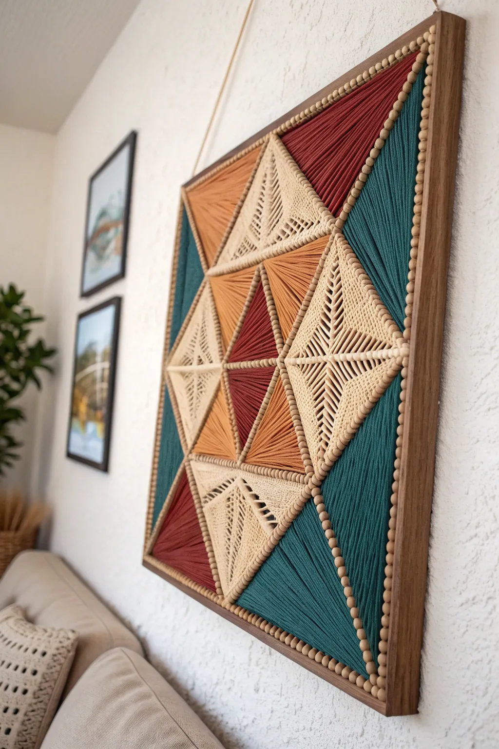 Elevate your space with this exquisite 3D pen geometric wall art, where craftsmanship meets minimalist elegance.