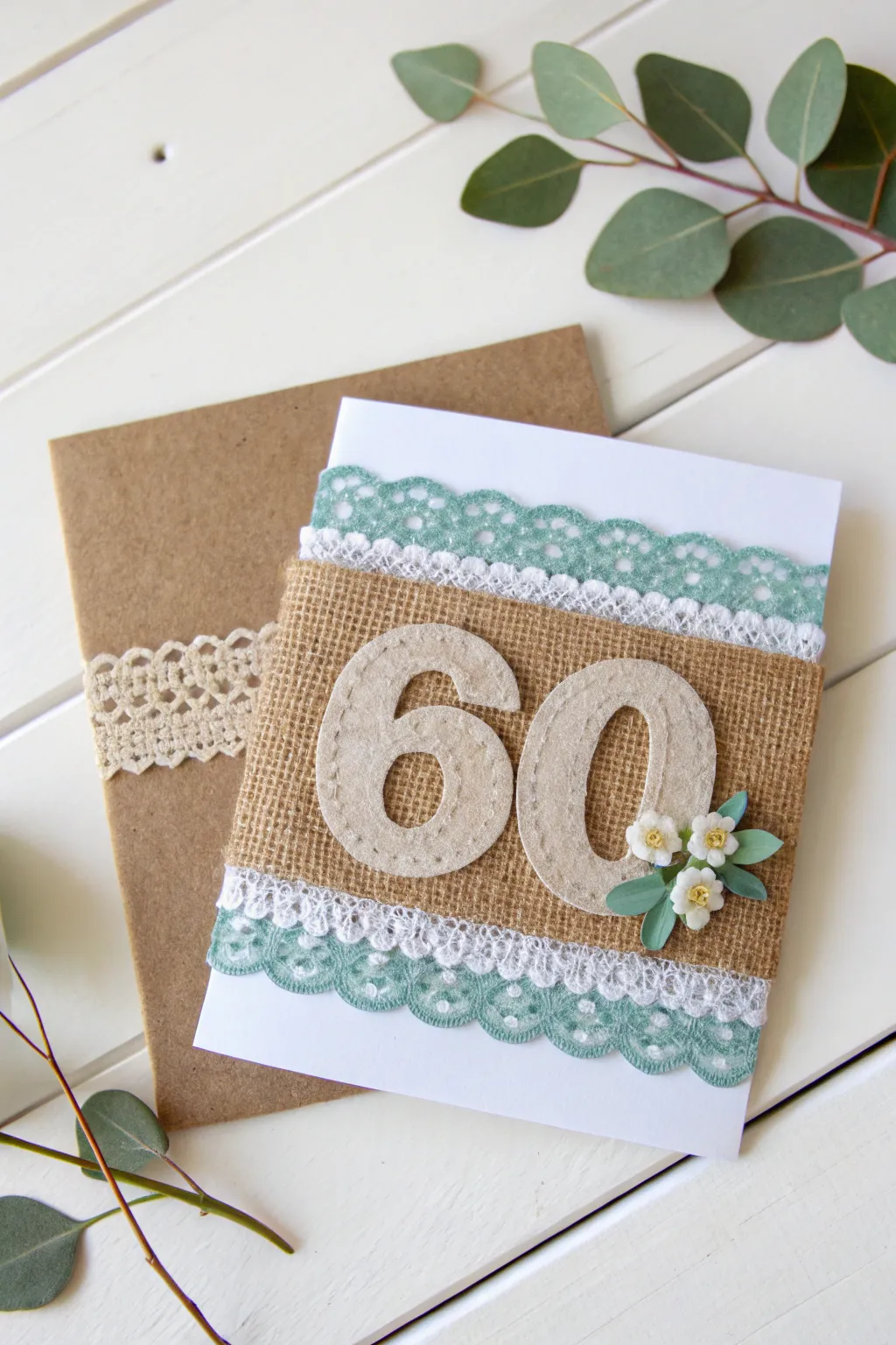 Celebrate in style with a handcrafted card that blends textures for a unique touch. Perfect for a special 60th birthday!