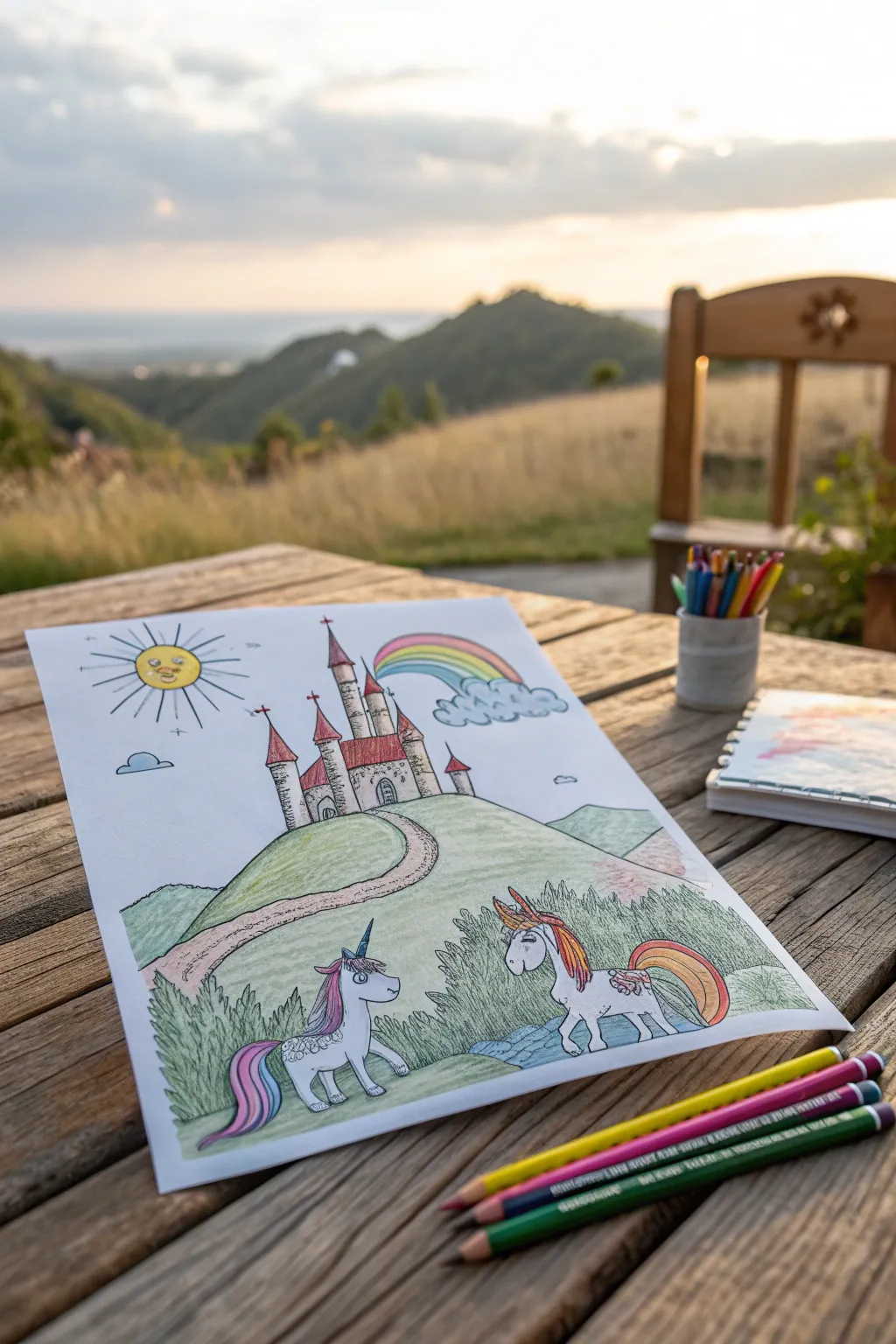 Unleash your child's creativity with enchanting fantasy landscapes! 🏰🐉✨ #ImaginationUnleashed #KidArt