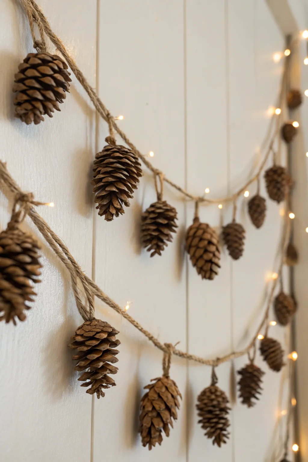 Bring the enchanting allure of the forest to your home with a handcrafted pine cone garland – a perfect blend of rustic charm and minimalist elegance.