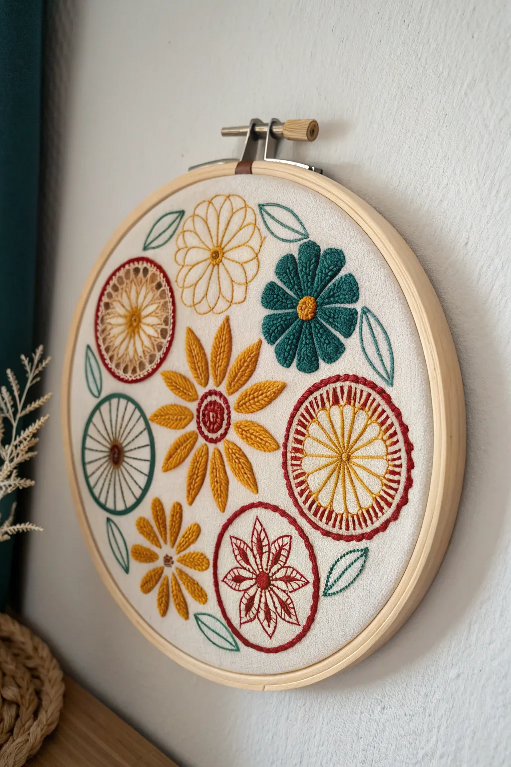 Transform your space with the timeless elegance of handcrafted embroidery hoop art.