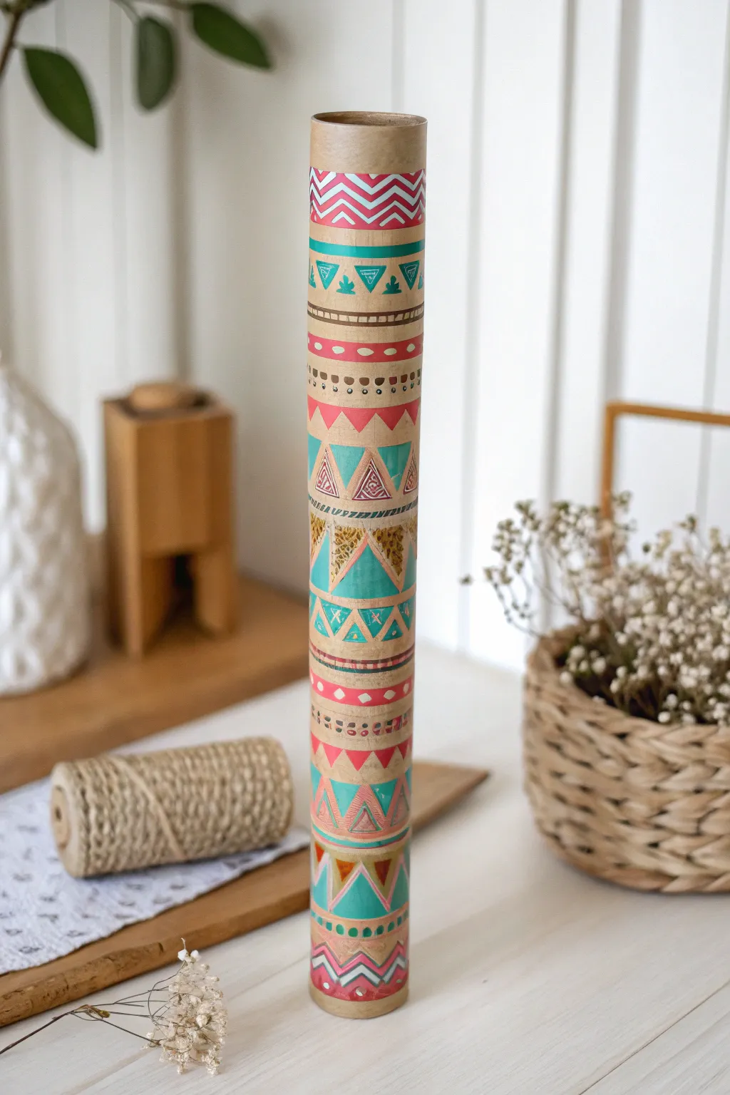 Craft your own rain with this vibrant washi tape rain stick - where creativity meets simplicity.
