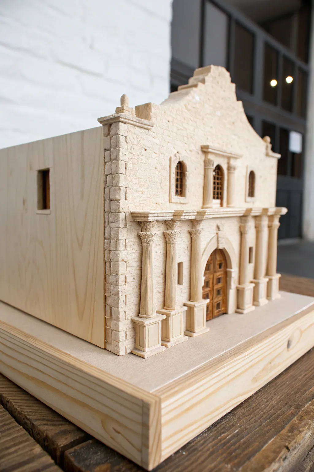 Simplicity in Craft: The Alamo reimagined with minimalist elegance.