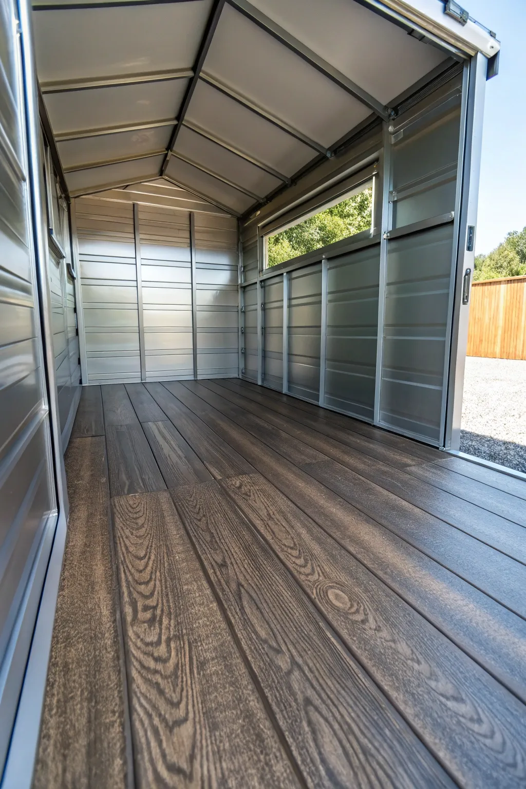 Transform your shed with durable and stylish vinyl flooring for a sleek upgrade.