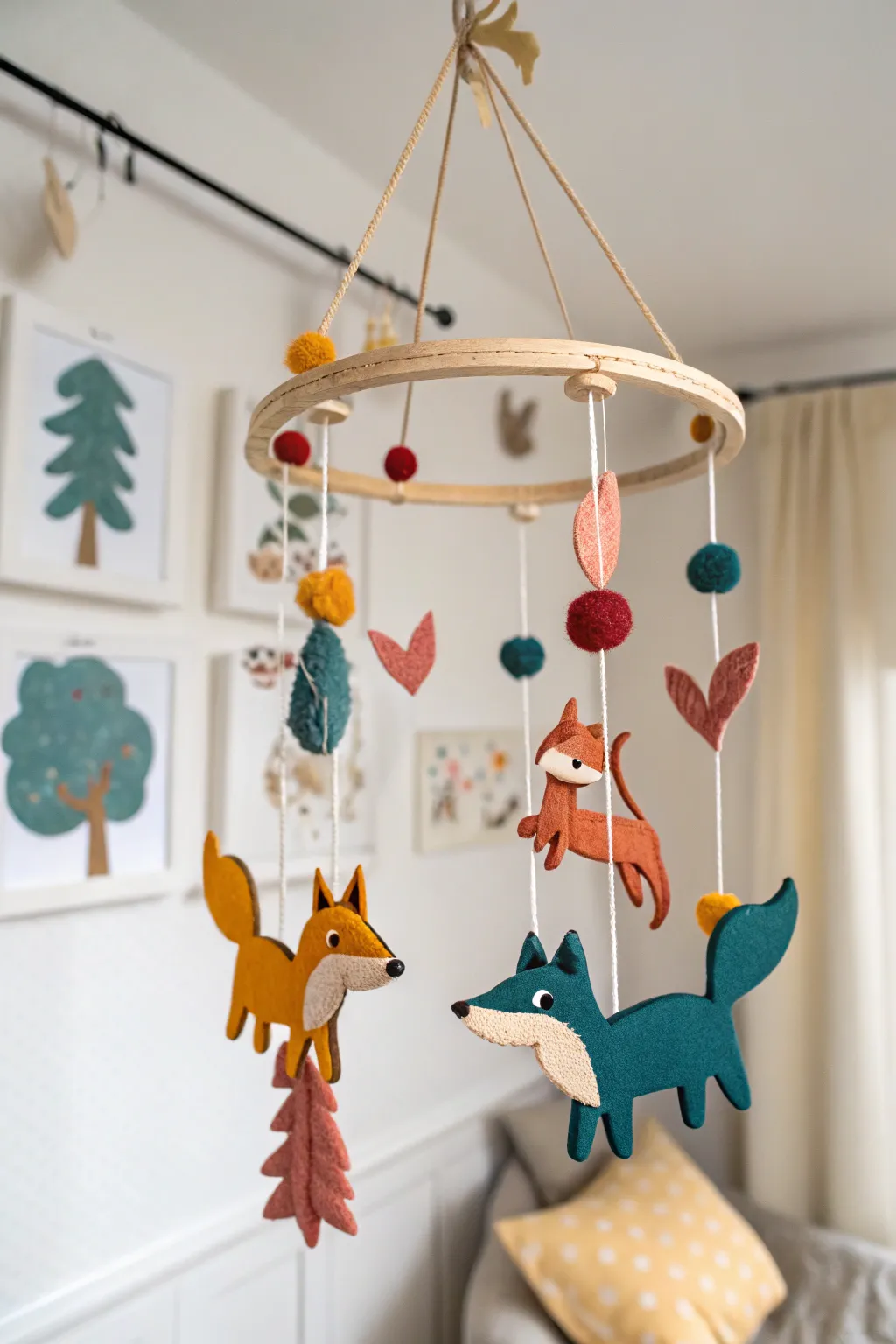 Bring whimsy and inspiration to your space with a handcrafted animal mobile.