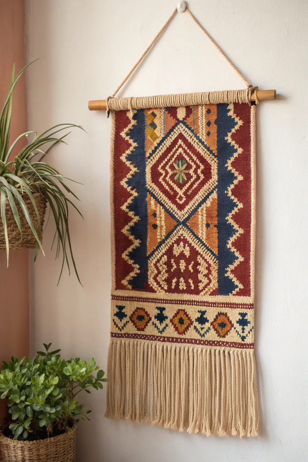 Add a touch of global warmth and intricate beauty to your space with Peruvian-inspired textile art.
