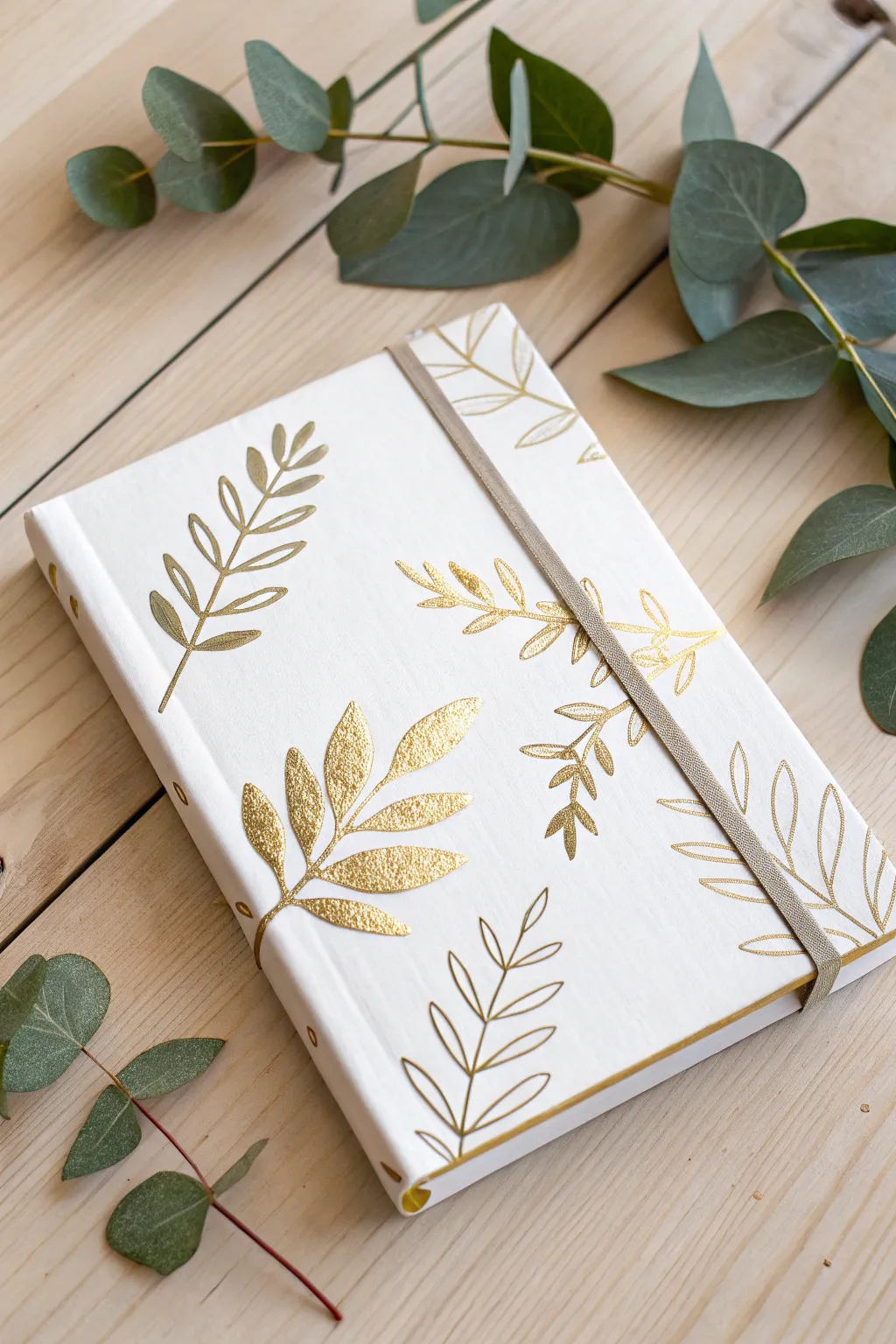 Elevate your art journal with shimmering gold leaf accents for a touch of minimalist elegance.