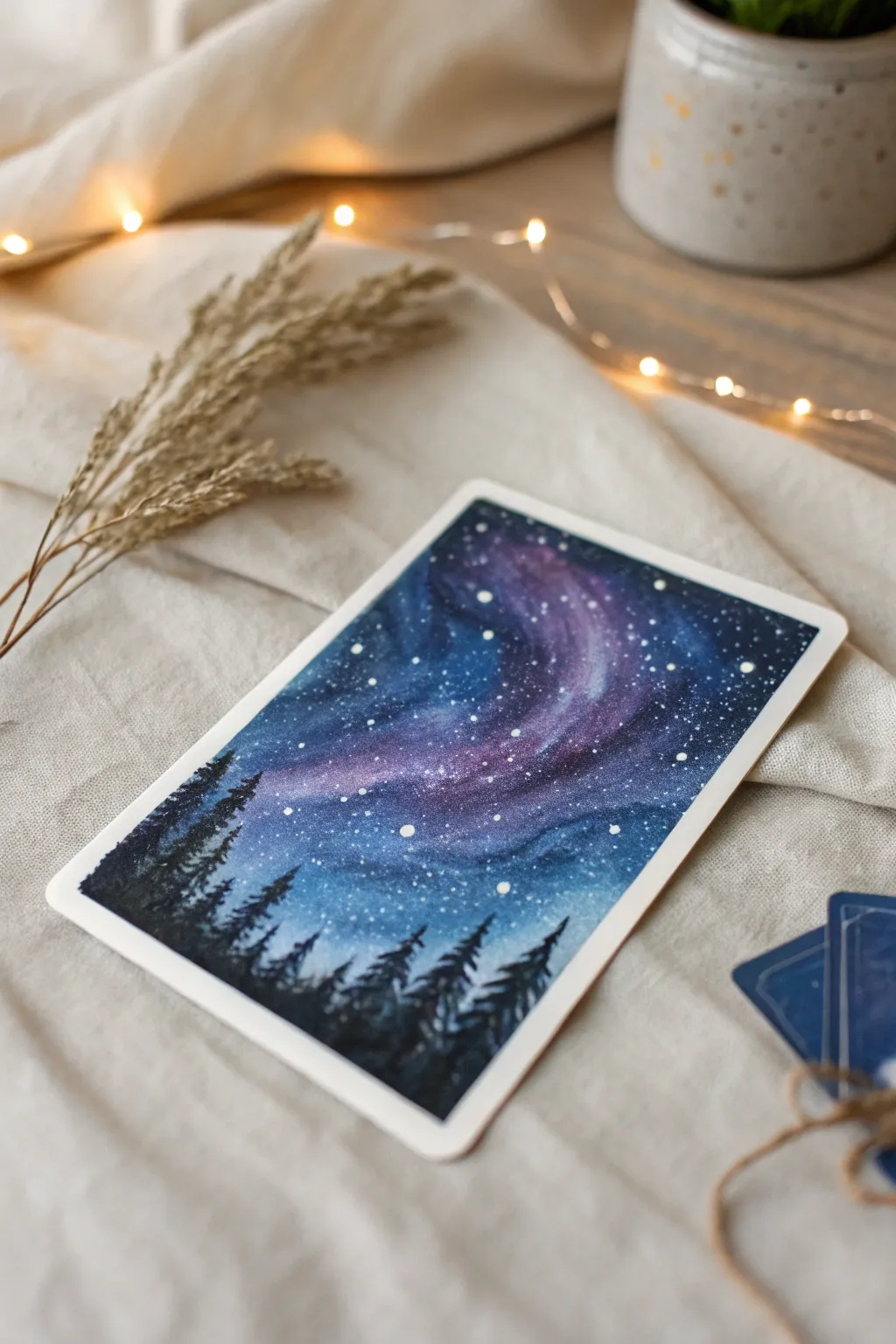 Capture the universe in your palm with this stunning galactic artist trading card, where simplicity meets the cosmos.