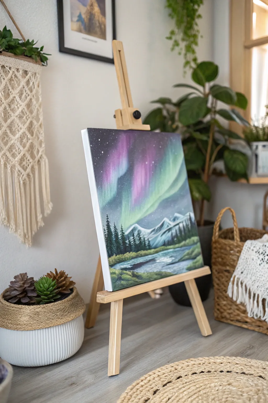 Discover the art of glazing to bring your aurora borealis painting to life with depth and dimension. ✨🎨 #ArtWithDepth
