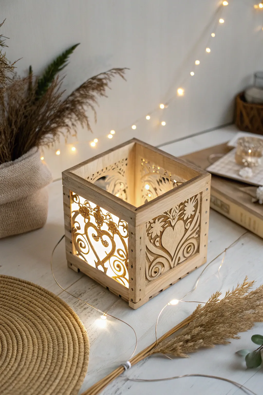 Illuminate your baby shower with enchanting light-up boxes for a magical touch.