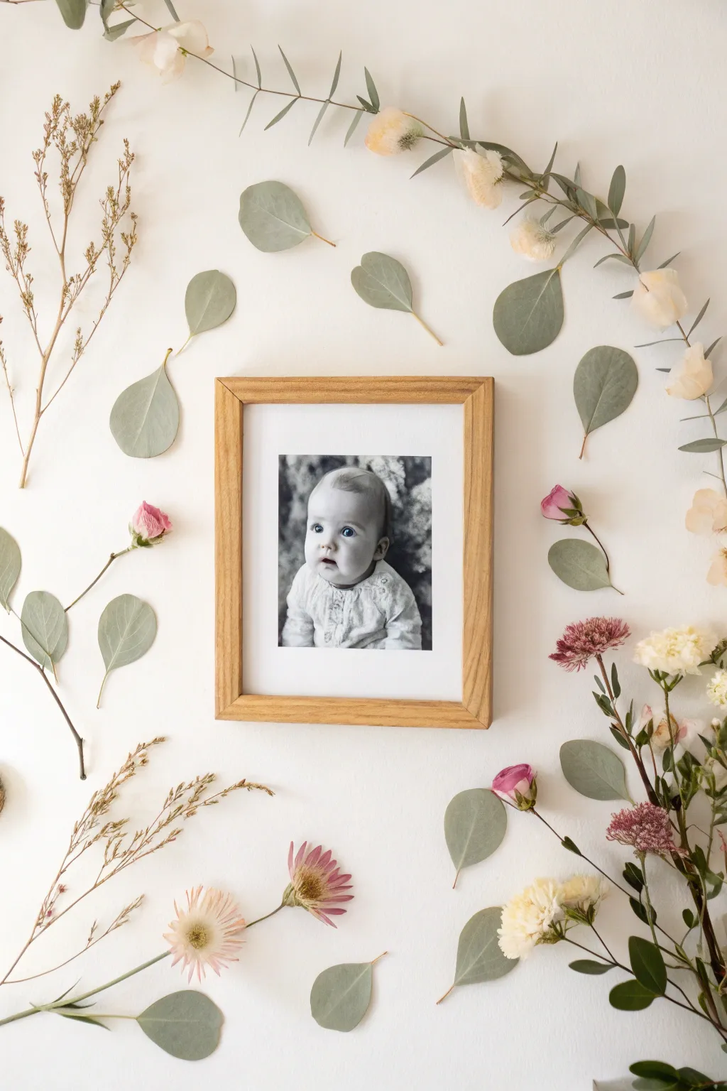 Embrace nature’s gentle touch with this enchanting baby collage, where simplicity meets natural elegance.