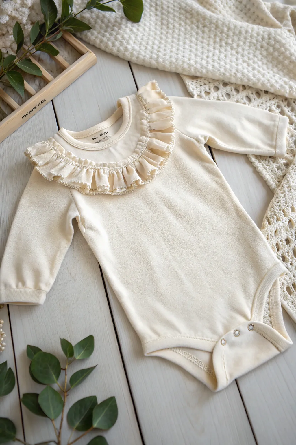 Transform your baby’s wardrobe with charming ruffle accents for a touch of elegance and simplicity.