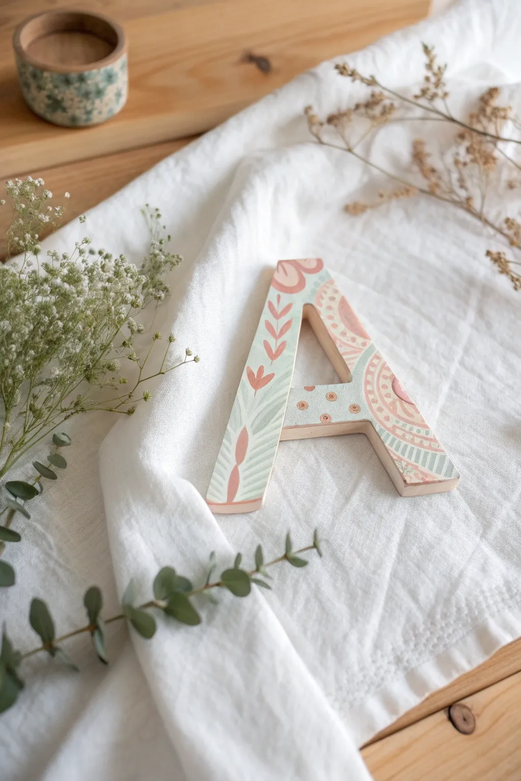 Craft a charming start to the nursery with personalized alphabet art.